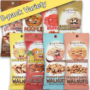 8 flavors of coated walnut snacks 