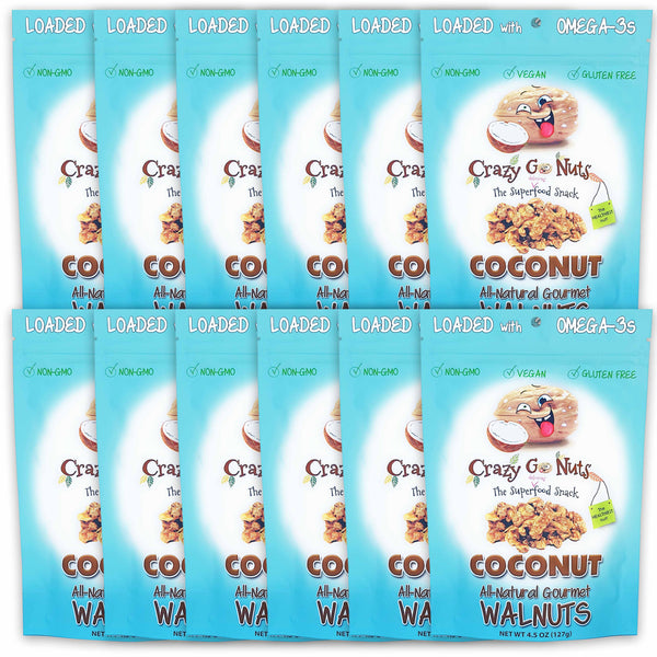 4.5 oz. Coconut Walnut Snacks CASE OF 12 – Crazy Go Nuts Walnuts