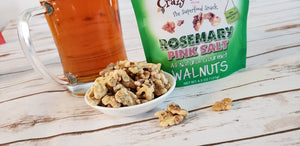 Rosemary pink salt walnut snacks paired with your favorite beer