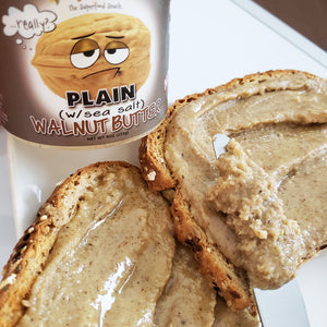 Plain walnut butter spread on toast