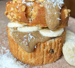 Coconut walnut butter with a banana nut muffin